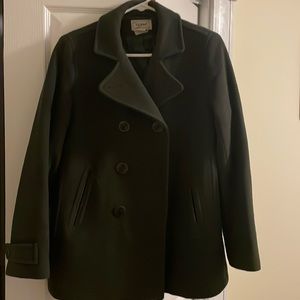 L L Bean Pea Coat -green size 4